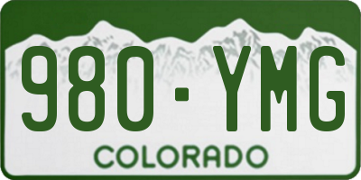 CO license plate 980YMG
