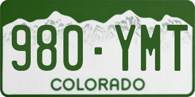 CO license plate 980YMT