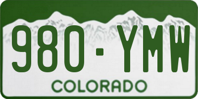 CO license plate 980YMW