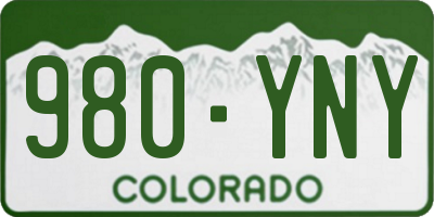 CO license plate 980YNY