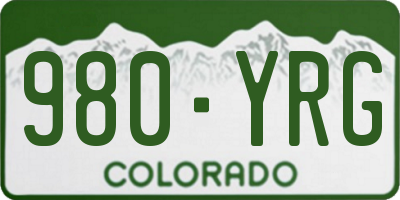 CO license plate 980YRG