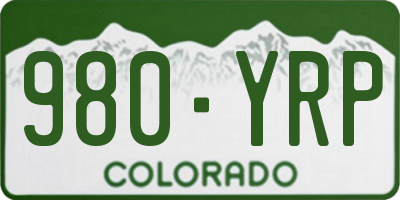 CO license plate 980YRP