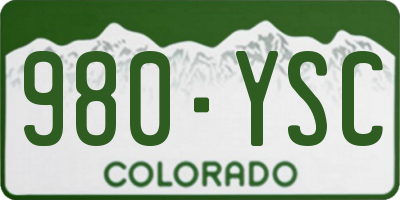 CO license plate 980YSC