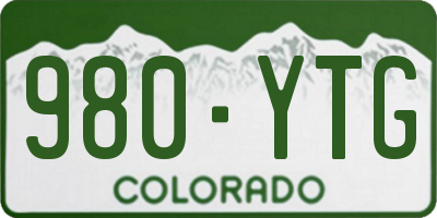 CO license plate 980YTG