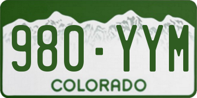 CO license plate 980YYM