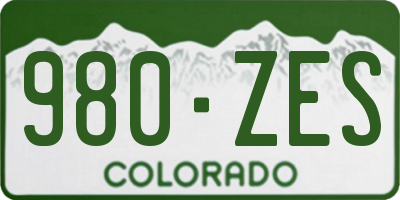 CO license plate 980ZES