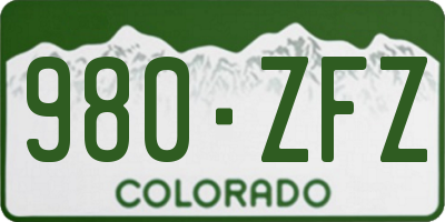 CO license plate 980ZFZ