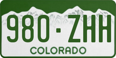 CO license plate 980ZHH