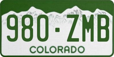 CO license plate 980ZMB