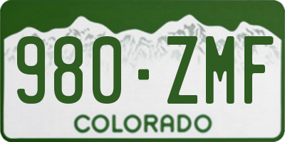 CO license plate 980ZMF