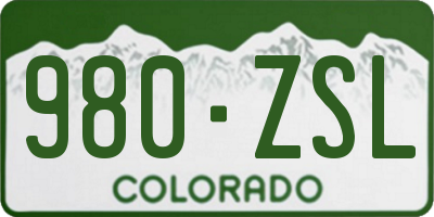 CO license plate 980ZSL