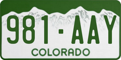 CO license plate 981AAY