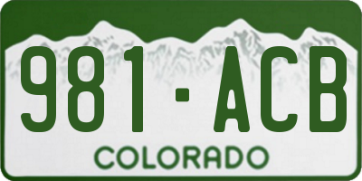 CO license plate 981ACB