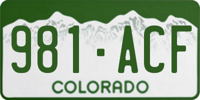 CO license plate 981ACF