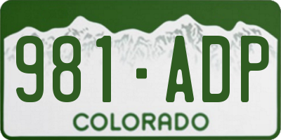 CO license plate 981ADP