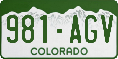CO license plate 981AGV