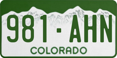 CO license plate 981AHN