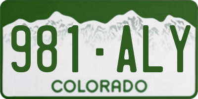 CO license plate 981ALY