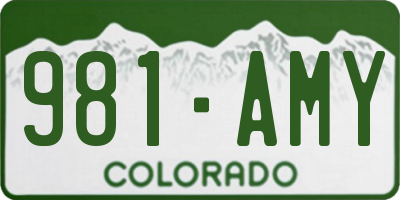 CO license plate 981AMY