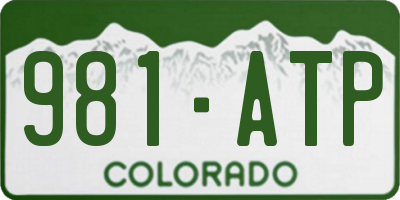 CO license plate 981ATP