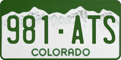 CO license plate 981ATS