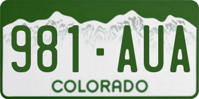 CO license plate 981AUA