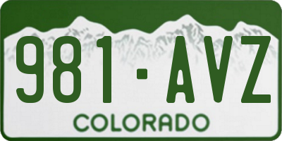 CO license plate 981AVZ
