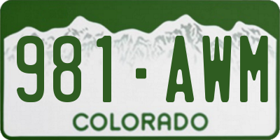 CO license plate 981AWM