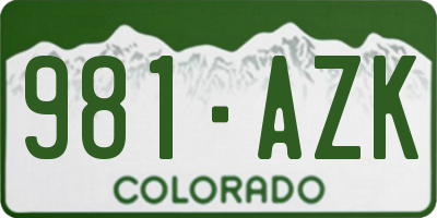 CO license plate 981AZK