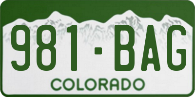CO license plate 981BAG