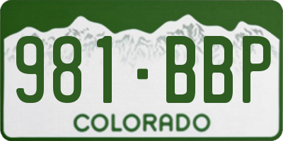 CO license plate 981BBP