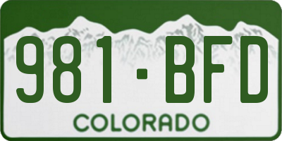 CO license plate 981BFD