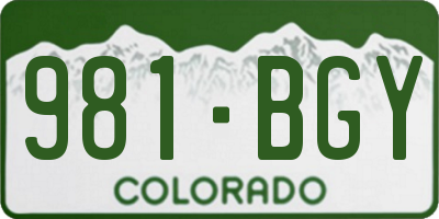 CO license plate 981BGY