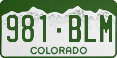 CO license plate 981BLM