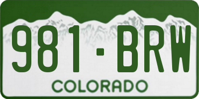 CO license plate 981BRW
