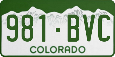 CO license plate 981BVC