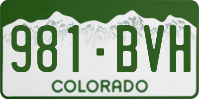 CO license plate 981BVH