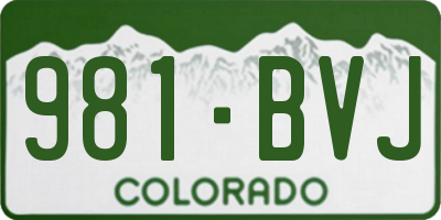 CO license plate 981BVJ