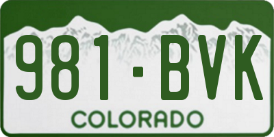 CO license plate 981BVK