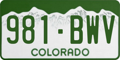 CO license plate 981BWV