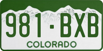 CO license plate 981BXB