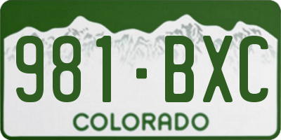 CO license plate 981BXC