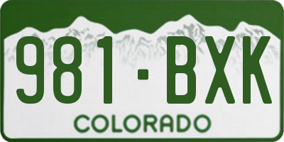 CO license plate 981BXK