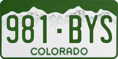 CO license plate 981BYS