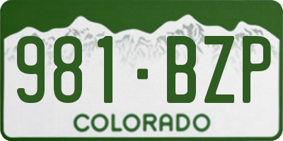 CO license plate 981BZP