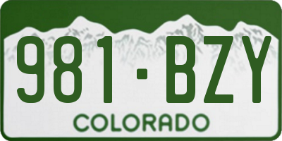 CO license plate 981BZY