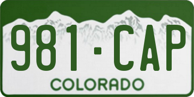 CO license plate 981CAP