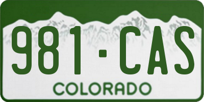 CO license plate 981CAS