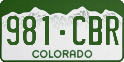 CO license plate 981CBR