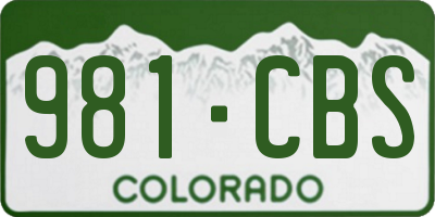 CO license plate 981CBS